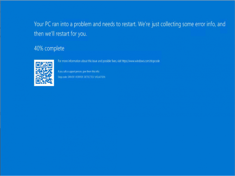 driver verifier detected violation driver verifier detected violation
