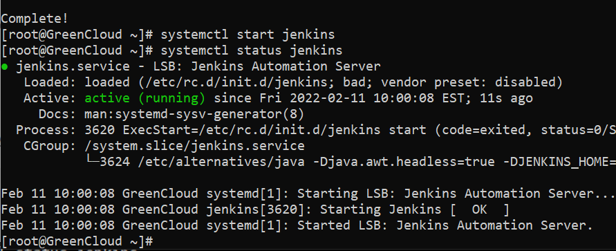 Instructions for installing Jenkins on CentOS 7