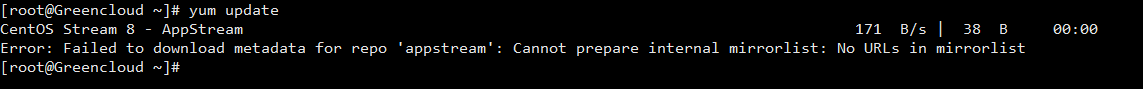 How to fix update failed on Linux - GreenCloud Documentation
