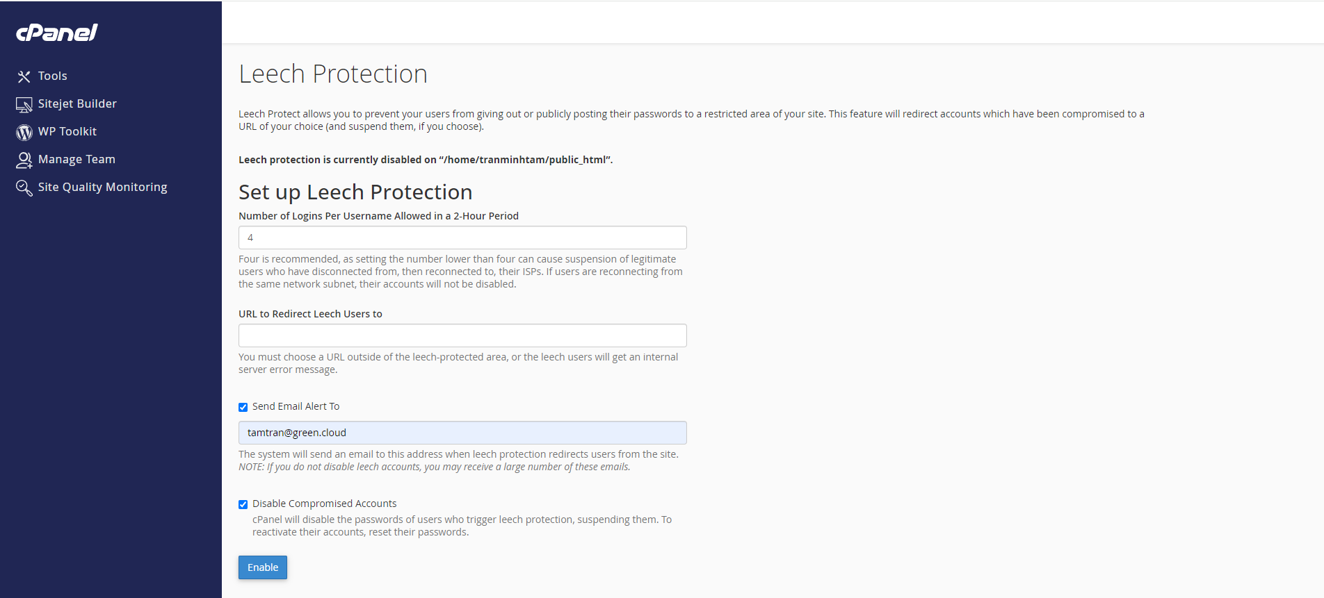 How to Enable Leech Protection in cPanel