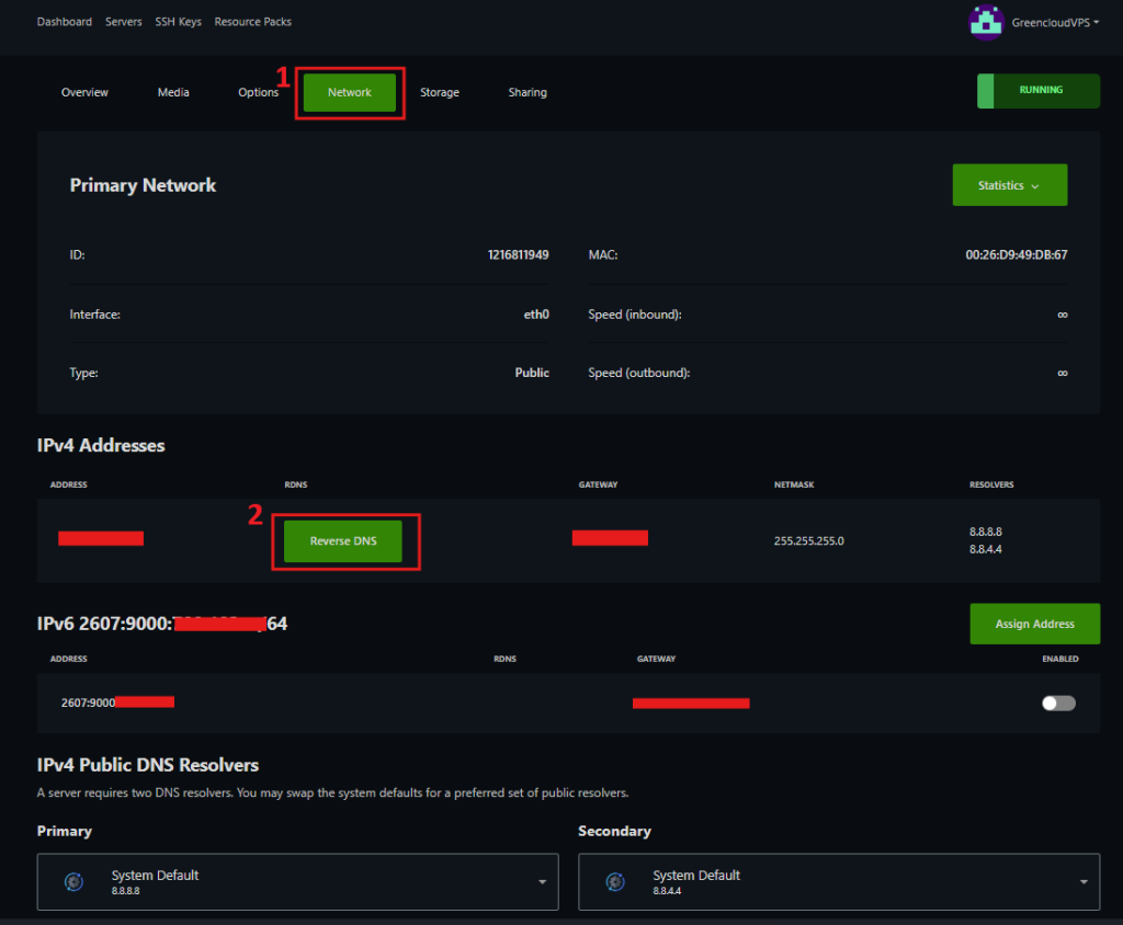 How to set Reverse DNS (rDNS) on VirtFusion - GreenCloud Documentation