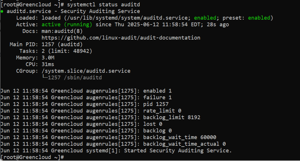 How to Add Audit Rules for Auditd on AlmaLinux 9 - GreenCloud Documentation
